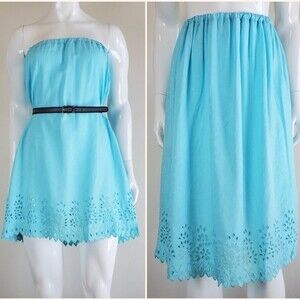 Vintage 80's Blue Eyelet Skirt